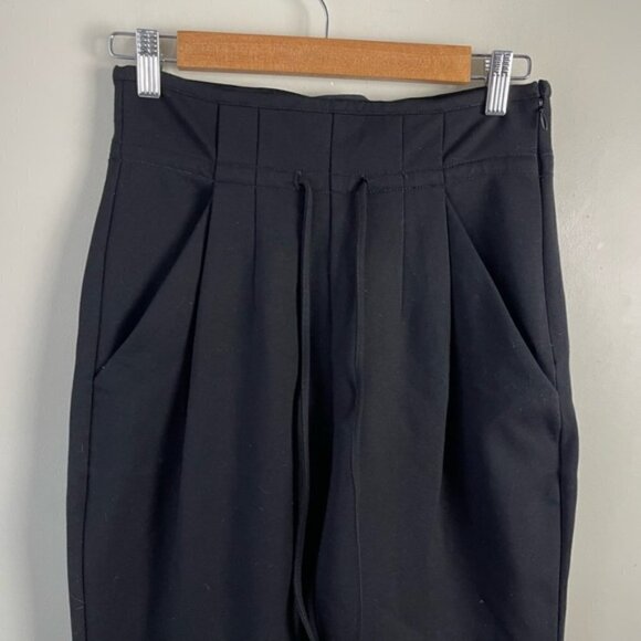 Paige denim black high rise pleated ponte knit tapered pants size 27 - Picture 3 of 11
